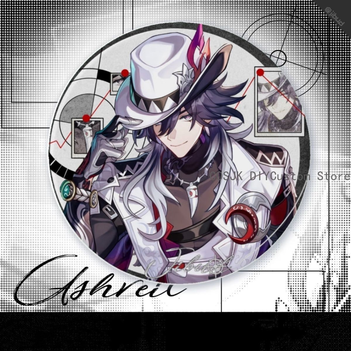 Game Ashveil Badge Anime Honka - Acrylic Cosplay Prop recension och pris