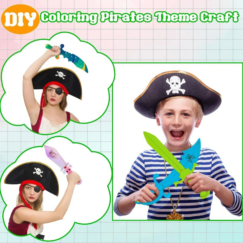 16pcs Kids Wooden Pirate Theme - Cosplay Prop Paint recension och pris