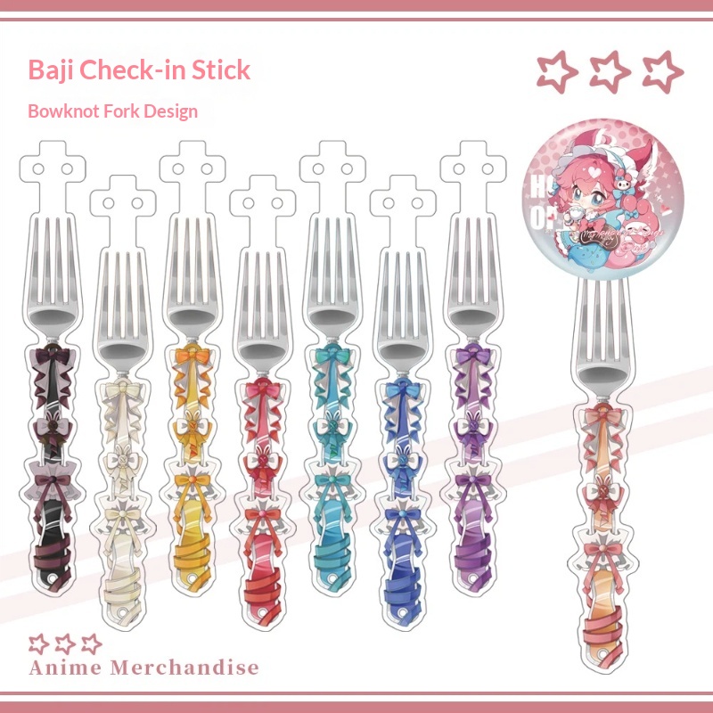 Anime Acrylic Bowknot Fork Sha - Acrylic Cosplay Prop recension och pris