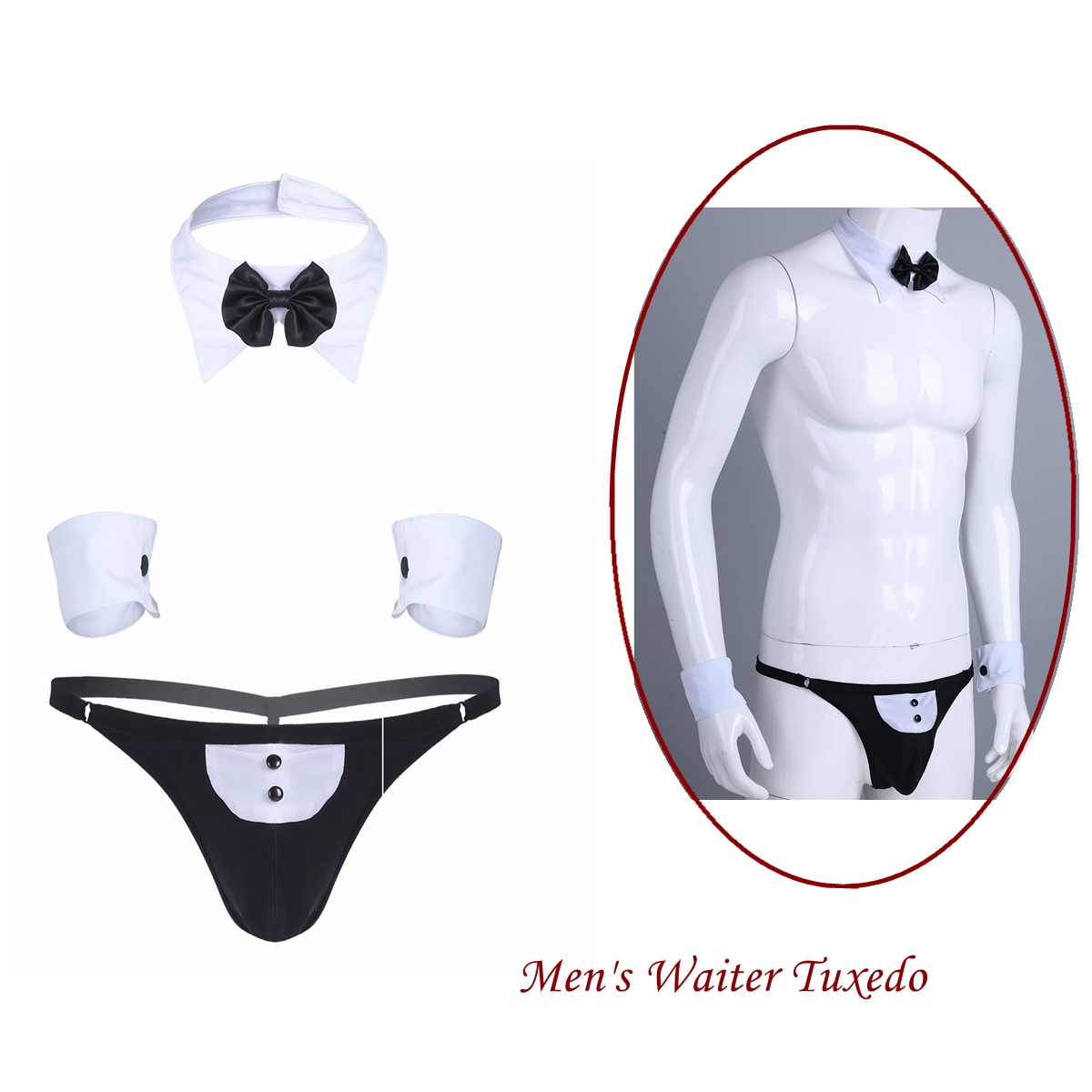 Men Cosplay Waiter Lingerie Se - Cosplay Prop Bow recension och pris