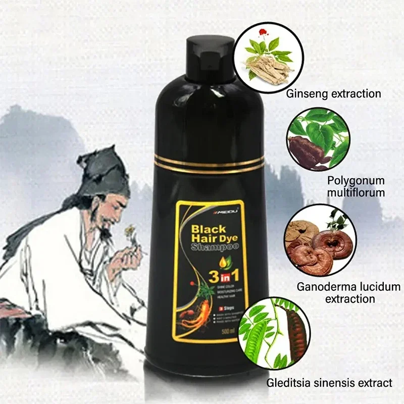 Black Hair Dye Shampoo 3 In 1  - Hair Spray Color recension och pris