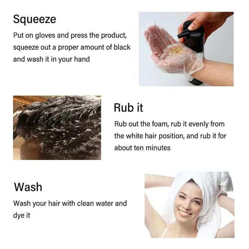 Black Hair Dye Shampoo 3 In 1  - Hair Spray Color recension och pris