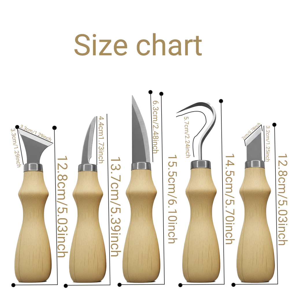 5pc Wood Carving Tools Set Oak - Craft Knife Set recension och pris