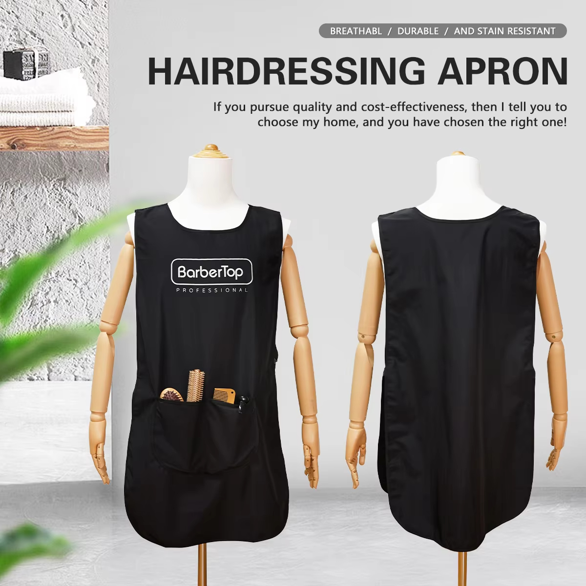 Barbertop Black Stylist Apron  - Hair Spray Color recension och pris