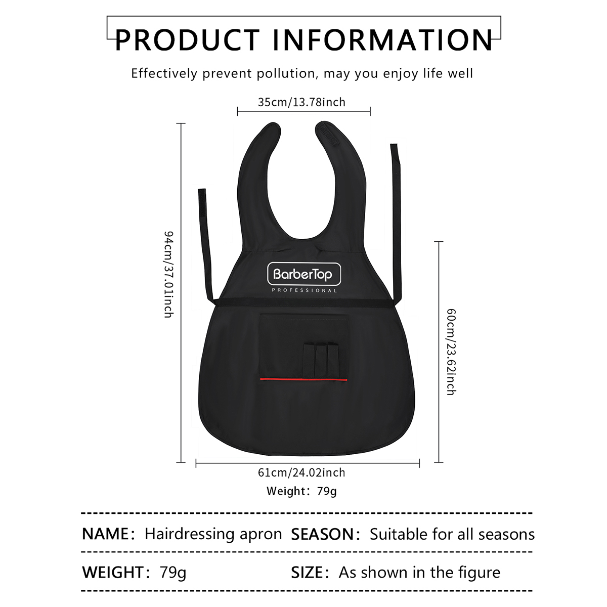 Black Stylist Apron Waterproof - Hair Spray Color recension och pris