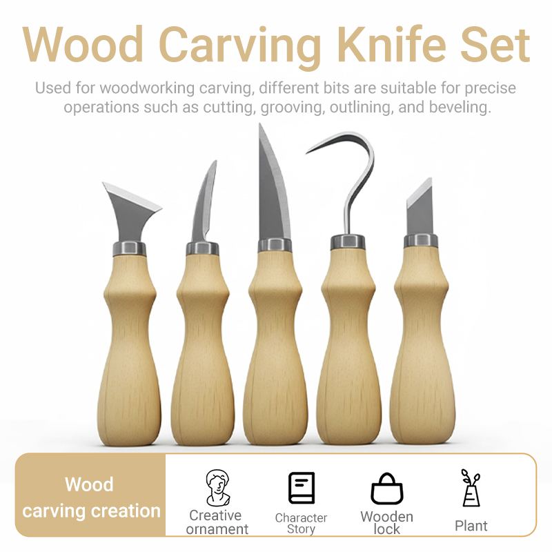 5pc Wood Carving Tools Set Oak - Craft Knife Set recension och pris