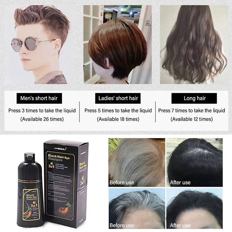 500ml Hair Dye Shampoo 3 in 1  - Hair Spray Color recension och pris