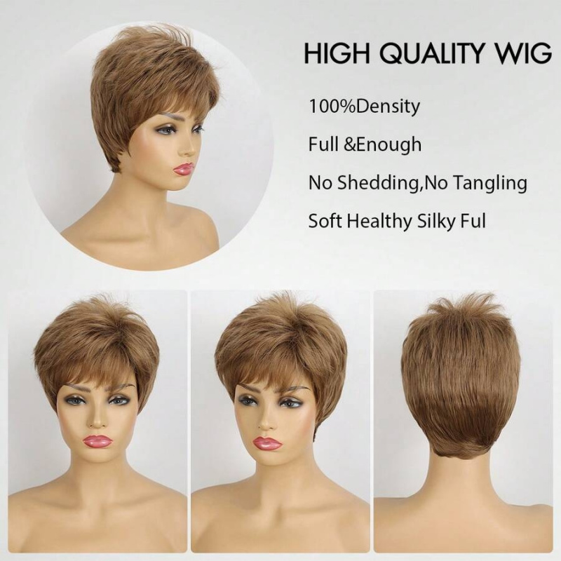 Women Short Pixie Cut Syntheti - Wig Fiber Net recension och pris