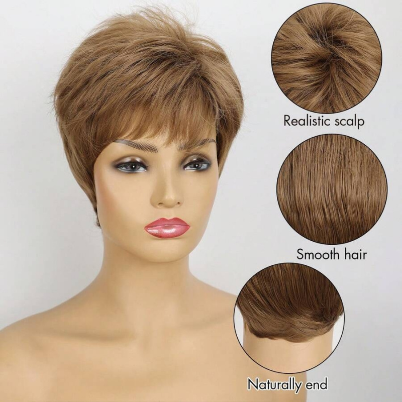 Women Short Pixie Cut Syntheti - Wig Fiber Net recension och pris