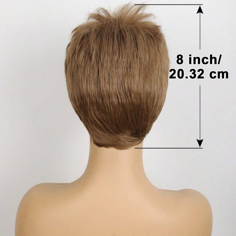 Women Short Pixie Cut Syntheti - Wig Fiber Net recension och pris