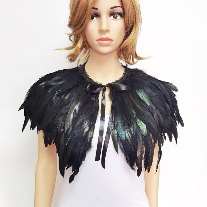 3 Layer Gothic Feather Shawl I - Cosplay Floating Prop recension och pris
