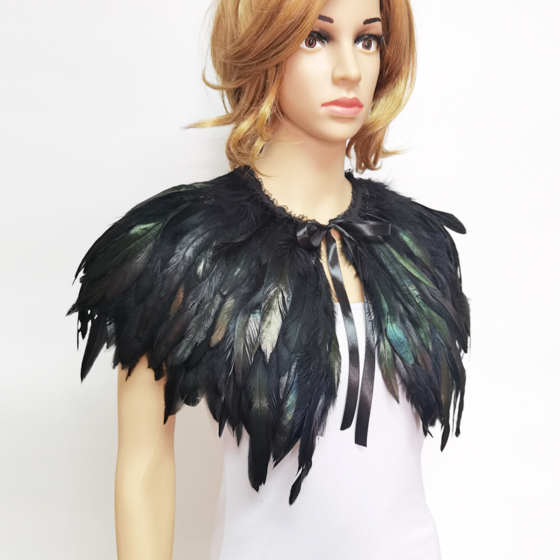 3 Layer Gothic Feather Shawl I - Cosplay Floating Prop recension och pris