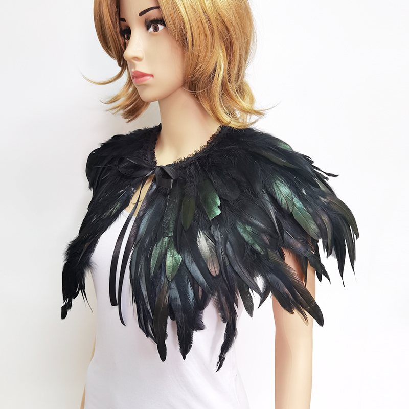 3 Layer Gothic Feather Shawl I - Cosplay Floating Prop recension och pris